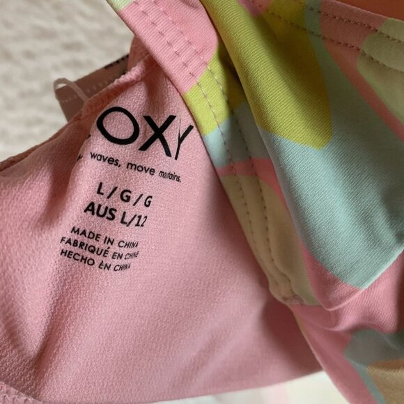Roxy Tropics Hype Cropped Bikini Top Women's Large Multicolor Ambrosia‎ Summer - Picture 5 of 7